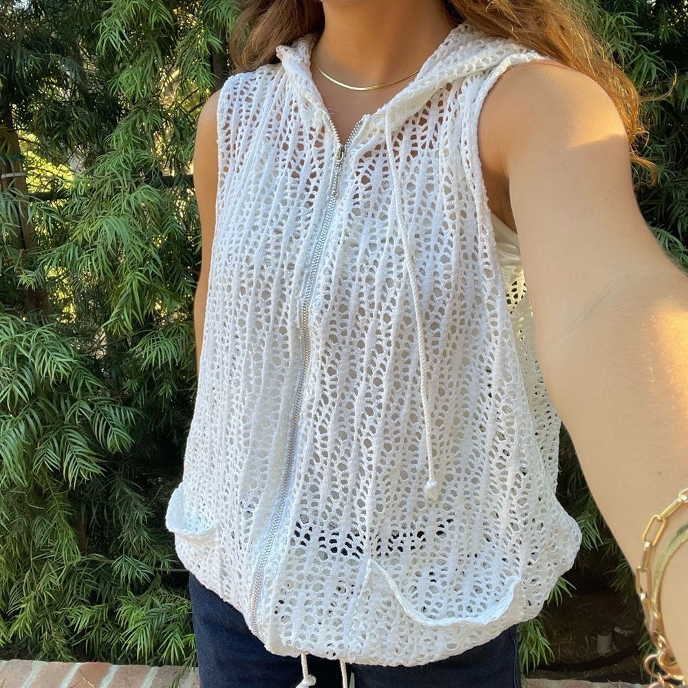 Annex zip up beach cover up